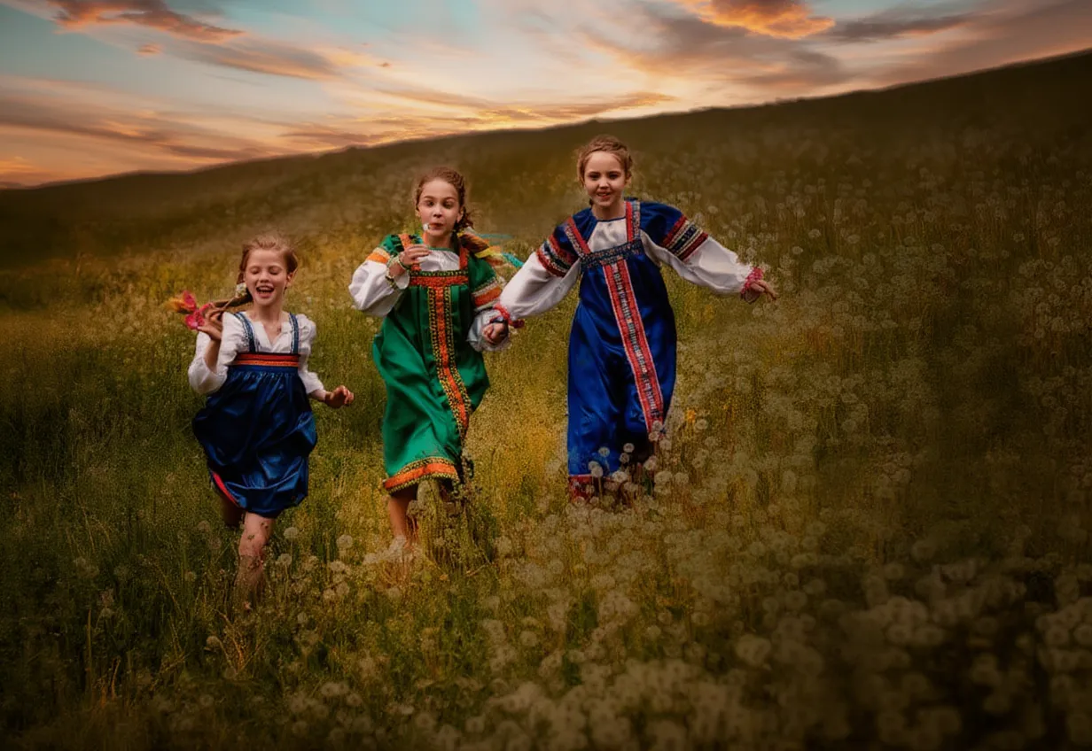 Read more about the article  Мама и дети в национальных костюмах